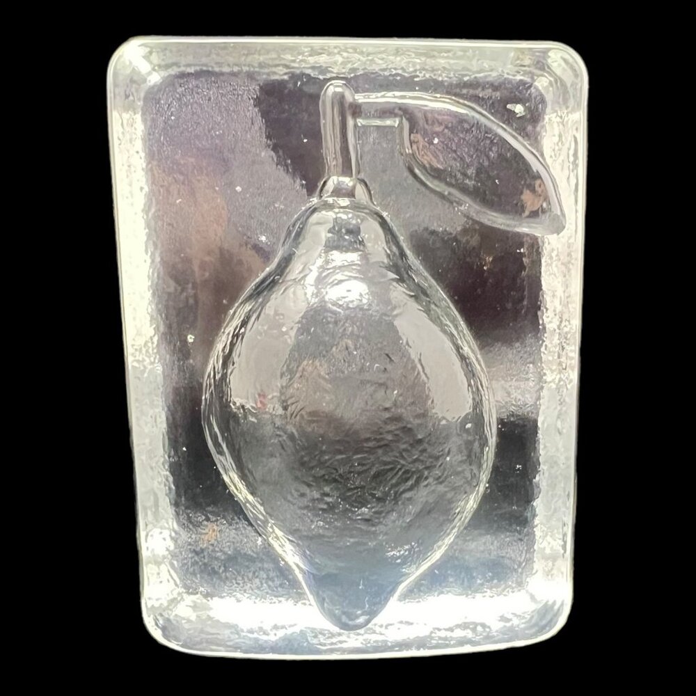 Handcrafted Art Glass Lemon Paperweight 4x2 Clear 3D Heavy Gift